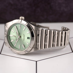 Breitling Chronomat 36mm Green Dial Steel Ladies Watch A10380