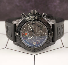 Breitling 46mm Aeromarine Avenger Seawolf 3ct Iced Black Diamonds Watch M73390