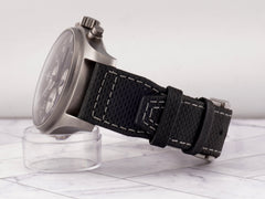 IWC Pilot Spitfire 43mm Titanium Fixed Bezel Calfskin Band Carbon Dial Iw377903