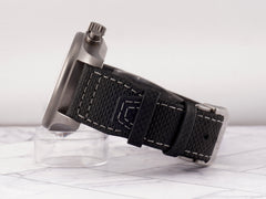 IWC Pilot Spitfire 43mm Titanium Fixed Bezel Calfskin Band Carbon Dial Iw377903