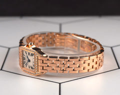 Cartier 18.7mm Santos Demoiselle Mini Rose Gold Diamond Ladies Watch 2855