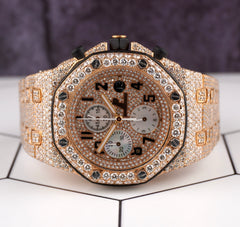 Audemars Piguet Royal Oak Offshore 42mm 18k Rose Gold Watch Iced 30ct 26470OR