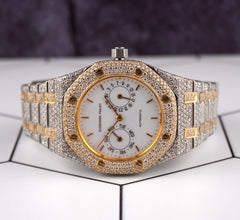 Audemars Piguet Royal Oak 2-Tone Gold 36mm Iced Out 15ct Diamonds 25572SA