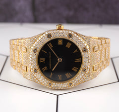 Audemars Piguet Royal Oak Ladies 18k YG 36mm Custom 16ct Diamond 56023BA