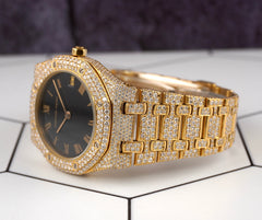 Audemars Piguet Royal Oak Ladies 18k YG 36mm Custom 16ct Diamond 56023BA