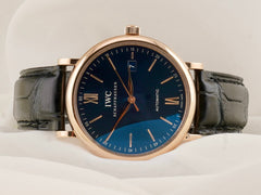 IWC Portofino 40mm 18K RG Blue Dial Leather Strap Men's Watch IW356522