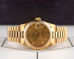 Rolex President 31mm Datejust Midsize Yellow Gold Vintage Ladies Watch 68278