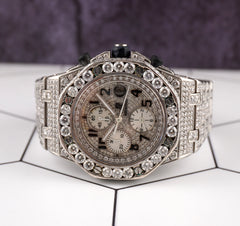 Audemars Piguet Royal Oak Offshore 42mm 25ct Iced Diamond Steel Watch 26170ST