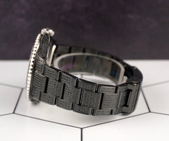 Rolex Submariner Date 40mm Black Iced Out 5ct Diamonds Oyster Steel Watch 16610