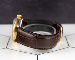 Vintage Rolex 34mm Oyster Perpetual Date 14K Gold Capped Case Watch 1550