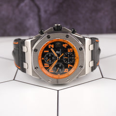 AUDEMARS PIGUET Royal Oak Offshore 42mm Steel Black Dial Watch 26170ST Papers