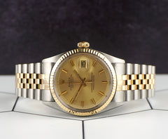 Rolex 36mm Vintage Datejust Mens Yellow Gold/Steel Jubilee Gold Dial Watch 1601