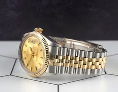 Rolex 36mm Vintage Datejust Mens Yellow Gold/Steel Jubilee Gold Dial Watch 1601