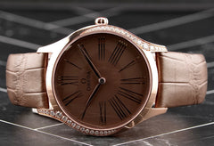 Omega 36mm De Ville Tresor 18k Rose Gold Ladies Watch 428.58.36.60.13.001