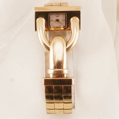 Van Cleef & Arpels Cadenas 24mm x 12mm Silver Dial Smooth 18K YG VCA 23.8x13