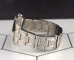 Rolex Oyster Perpetual 31mm Midsize ICED 8ct Diamonds Pink Steel Watch 177200