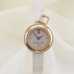 Van Cleef & Arpels Charms Mini Watch 25.5mm 18K RG Silver Dial VCAR0298000