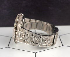 Rolex 41mm Datejust 17ct Iced Out Roman Diamond Dial Oyster Steel Watch 126334