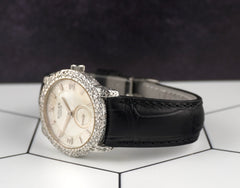 Rolex 35mm Cellini Cellinium Platinum 2ct Diamonds Mop Dial Men's Watch 5240