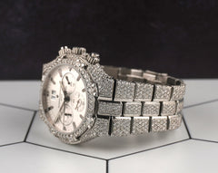Vacheron 40mm Constantin Overseas Chronograph 22ct Iced Out Diamonds Watch 49140