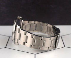 Rolex 34mm Oyster Perpetual White Grape Dial Steel Mens Watch 114200