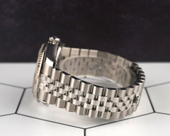 Rolex Datejust 36mm Steel White Gold Silver Roman Dial Mens Watch 116234