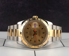 Rolex Datejust 36mm Gold Turn-O-Graph 2-Tone 18k Yellow Gold Oyster Mens 116263