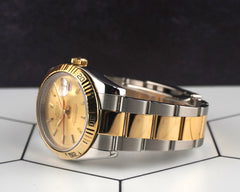 Rolex Datejust 36mm Gold Turn-O-Graph 2-Tone 18k Yellow Gold Oyster Mens 116263