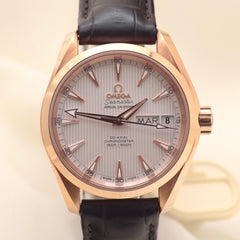 Omega Seamaster 38.5mm 18K RG Silver Tapestry Dial 231.53.39.22.02.001