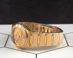Omega 29mm Constellation 18K Yellow Gold Diamond Dial Watch 131.55.29.20.58.001