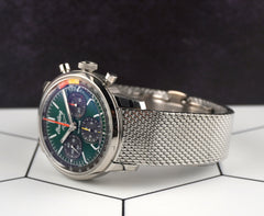 Breitling 41mm Chronograph Top Time Ford Mustang Steel Green Dial Watch AB0176