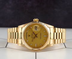 Rolex President Day-Date 36mm 18K Yellow Gold Champagne Dial Men's Watch 18038