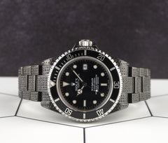 Rolex Sea-Dweller 40mm Black IcedOut 5ct Steel Men's Watch 16600