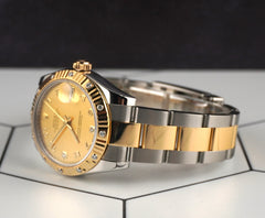 Rolex 31mm Datejust Midsize Yellow Gold Steel Goldust MOP Dial Watch 178313