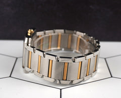 Cartier 28mm Tank Francaise Steel Yellow Gold Silver Dial Mens Watch 2302