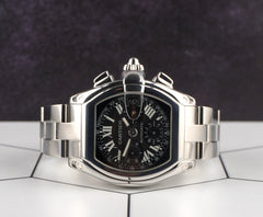 Cartier 43mm Roadster XL Chronograph Black Dial Steel Men's Watch 2618