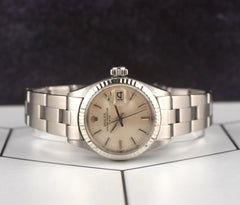 Rolex 26mm Date Silver Dial Automatic Steel Vintage Ladies Watch 6917