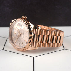 Rolex 40mm President Day-Date II 18K Rose Gold Rose Everose Dial Watch 228235