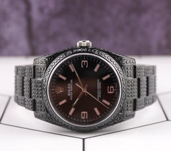 Rolex Oyster Perpetual 36mm Black Pvd 9ct Diamond Oyster Steel Mens Watch 116000