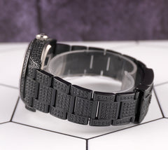 Rolex Oyster Perpetual 36mm Black Pvd 9ct Diamond Oyster Steel Mens Watch 116000