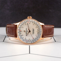 Breitling 36mm Navitimer Rose Gold Mother of Pearl Dial Watch R17327211A1P1