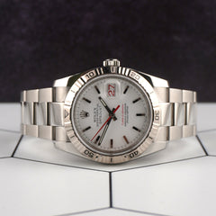 Rolex 36mm Datejust Turn-O-Graph Steel White Gold White Dial Men's Watch 116264