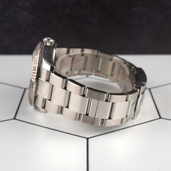 Rolex 36mm Datejust Turn-O-Graph Steel White Gold White Dial Men's Watch 116264