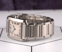 Cartier 25mm Tank Francaise Midsize Silver Dial Ladies Watch 2301