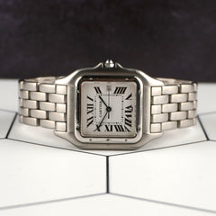 Cartier Panthere Jumbo 29mm Stainless Steel White Dial Mens Watch Ref 1300