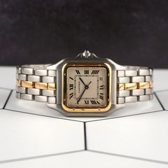 Cartier Panthere 27mm Silver Dial Two-Tone Quartz Date Watch 110000R