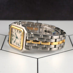 Cartier Panthere 27mm Silver Dial Two-Tone Quartz Date Watch 110000R