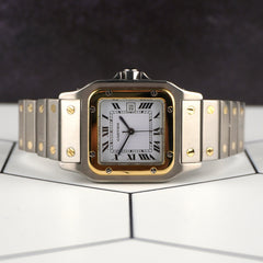 Cartier 29mm Santos Galbee Steel Yellow Gold Men's Watch 2961
