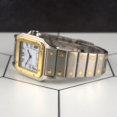 Cartier 29mm Santos Galbee Steel Yellow Gold Men's Watch 2961