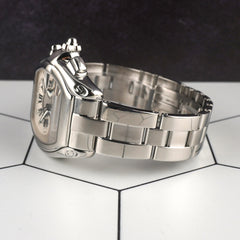 Cartier 43mm Roadster XL Chronograph Silver Dial Steel Men's Watch 2618
